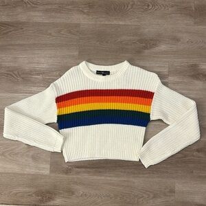 Rainbow cropped sweater